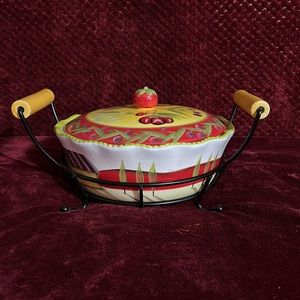 Temp-Tations by Tara Cucina Pattern Casserole Dish w/ Lid And Rack